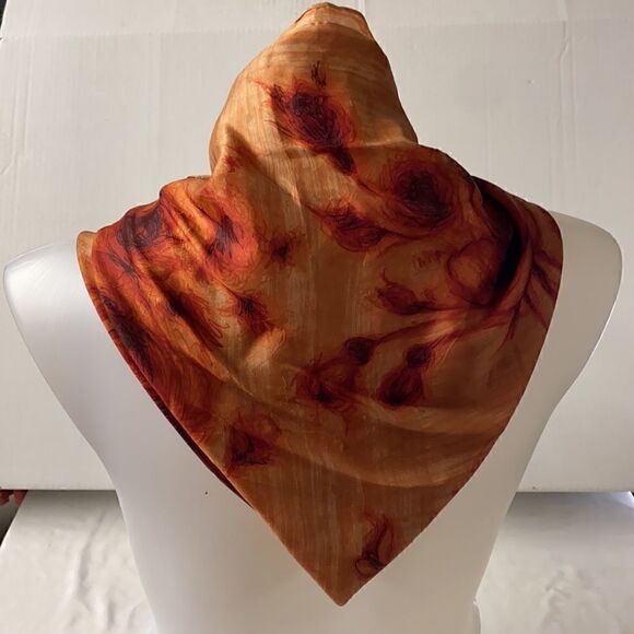 29” x 29” scarf orange rust - Picture 1 of 7
